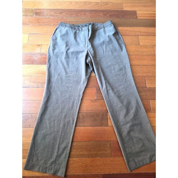 Talbots Women Dark Grey "Heritage" Wool Blend Straight Leg Trouser Pants size18W - Picture 2 of 8